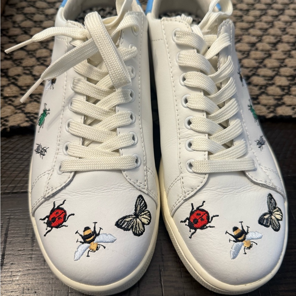 MOA Masters of Arts USA White Embroidered Sneakers
